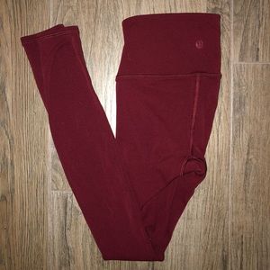 Lululemon burgundy perforated leggings